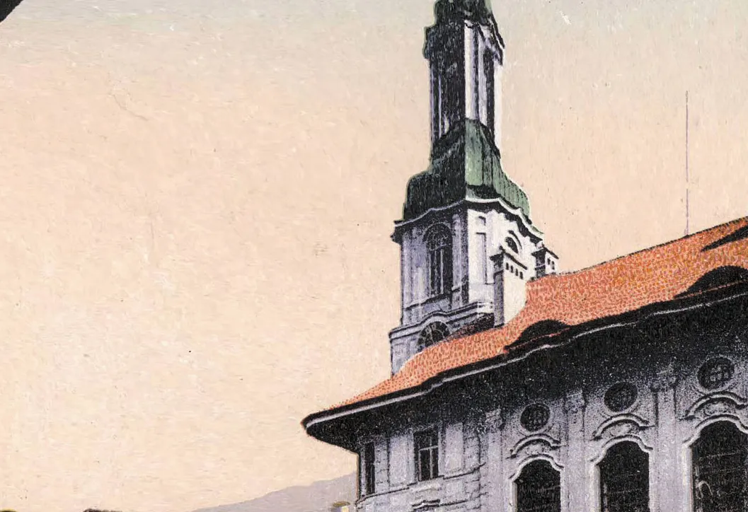 Ansichtspostkarte Rathaus Bozen, gelaufen 1932, Sammlung K.S